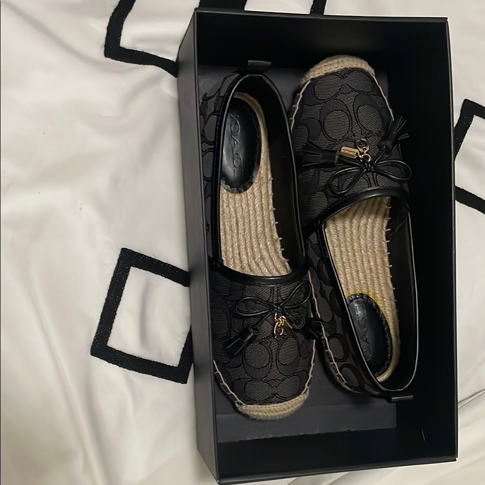 Coach Women's Black Espadrille Shoes
